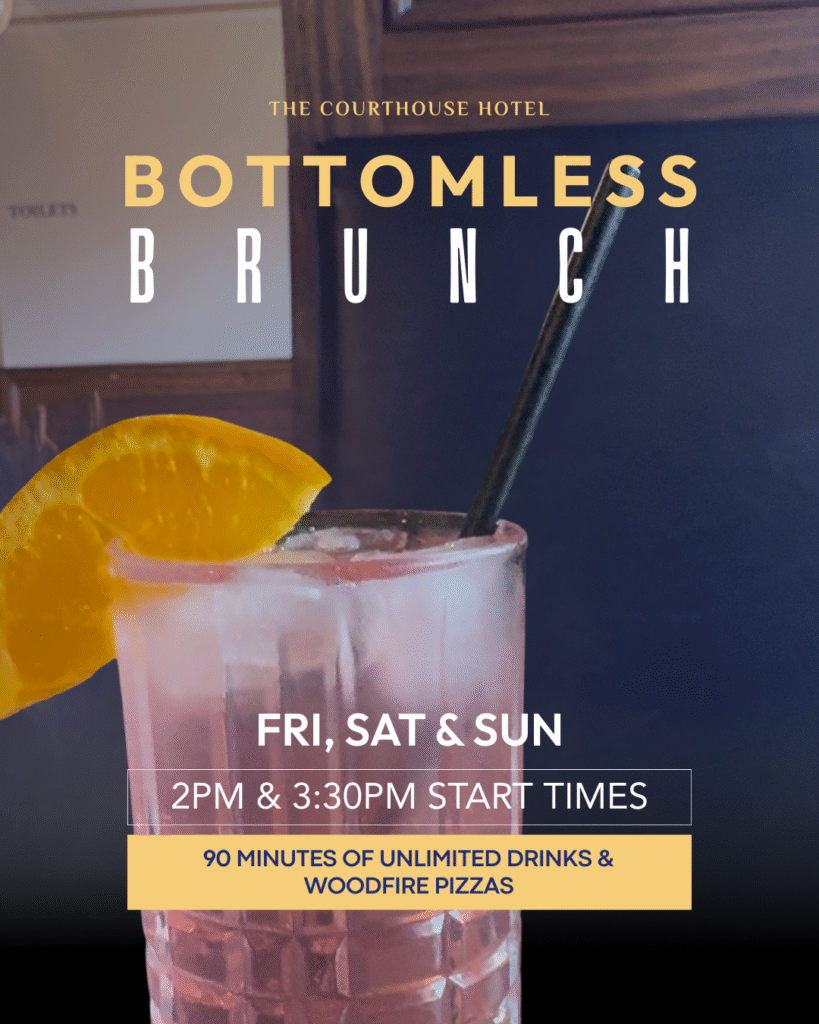 Cocktail with lemon slice served at The Courthouse Hotel Smythesdale Bottomless Brunch.