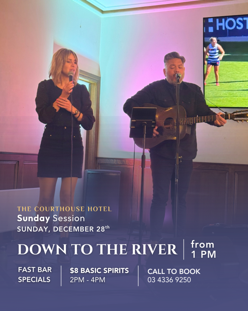 Down To The River performing live during a relaxed Sunday Session at The Courthouse Hotel Smythesdale in December.