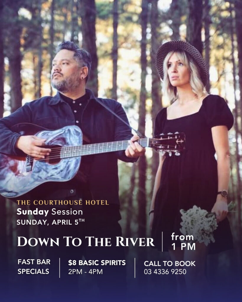 Down To The River performing live at The Courthouse Hotel Smythesdale on Sunday 5 April 2026 from 1PM
