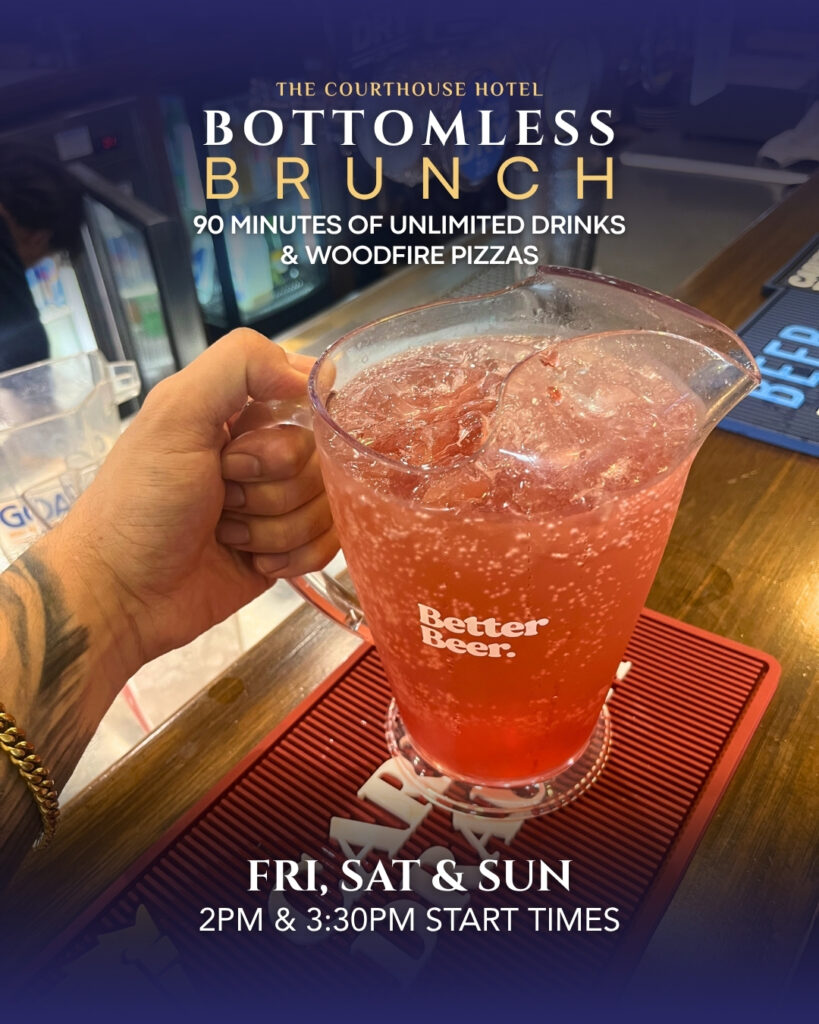 Bottomless Brunch drinks and woodfired pizzas at The Courthouse Hotel Smythesdale, $70pp 90 minutes