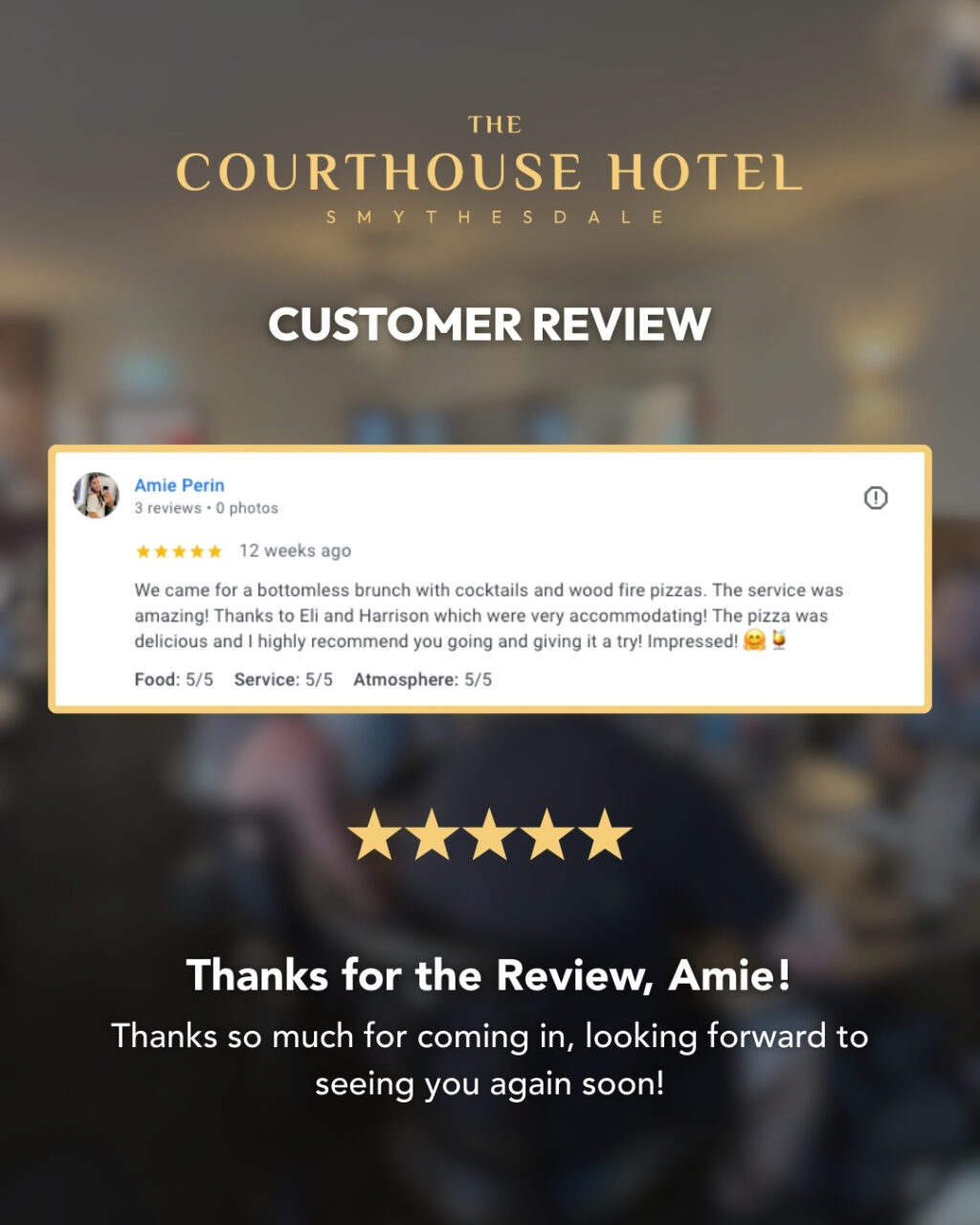 Instagram post from courthousehotelsmythesdale. This post is in position 1.