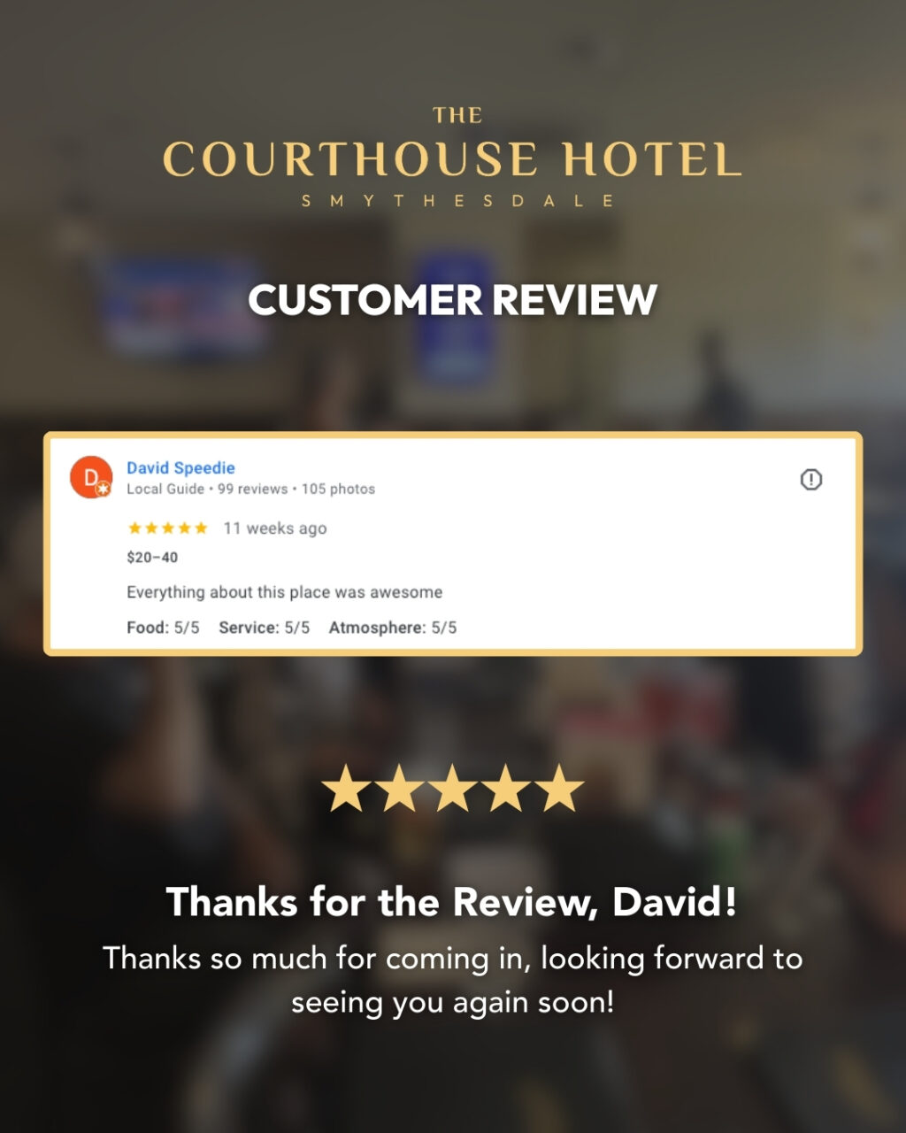 Instagram post from courthousehotelsmythesdale. This post is in position 0.